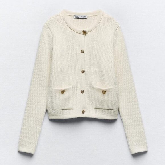Zara White Cardigan in Size M - Picture 1 of 4